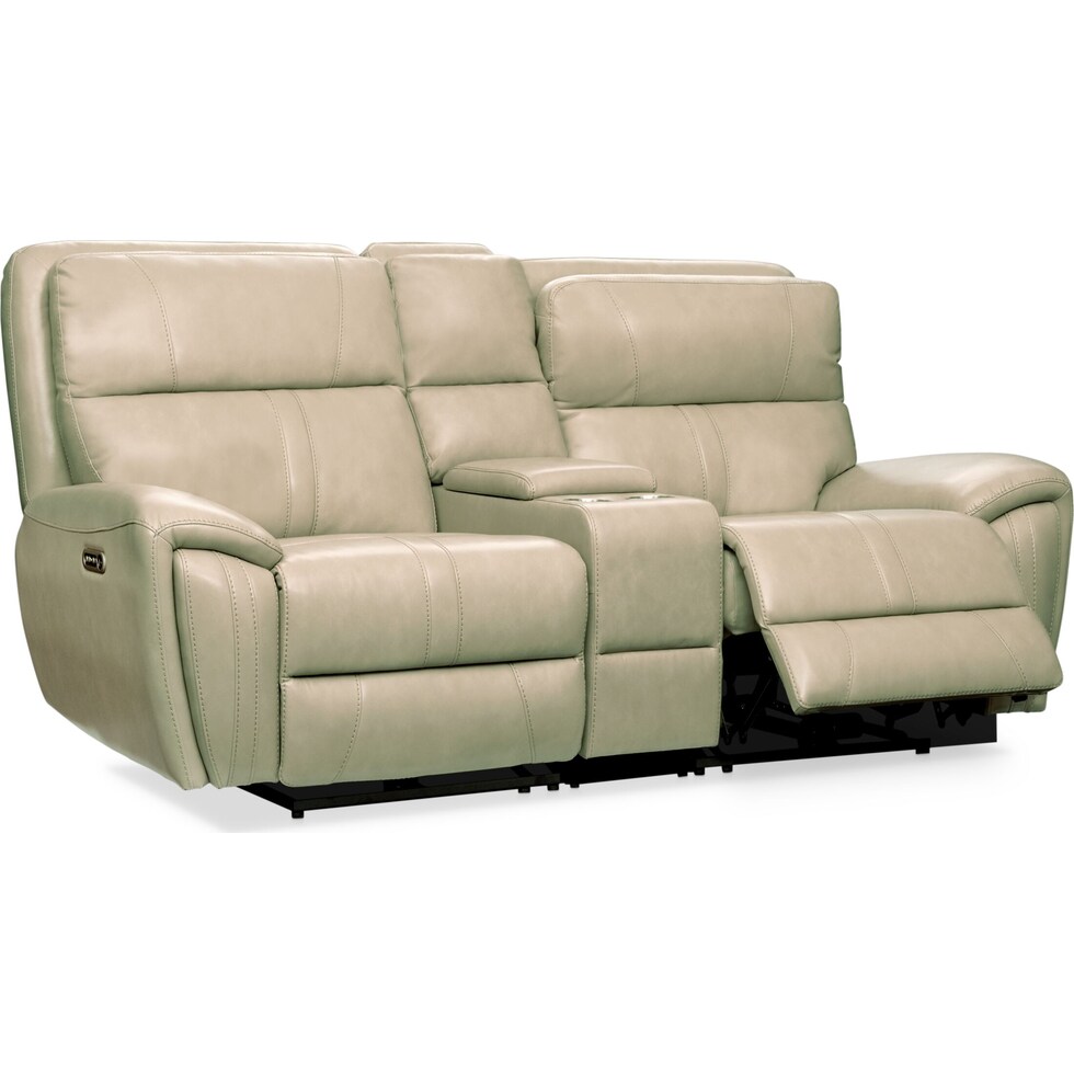weston white power reclining loveseat   
