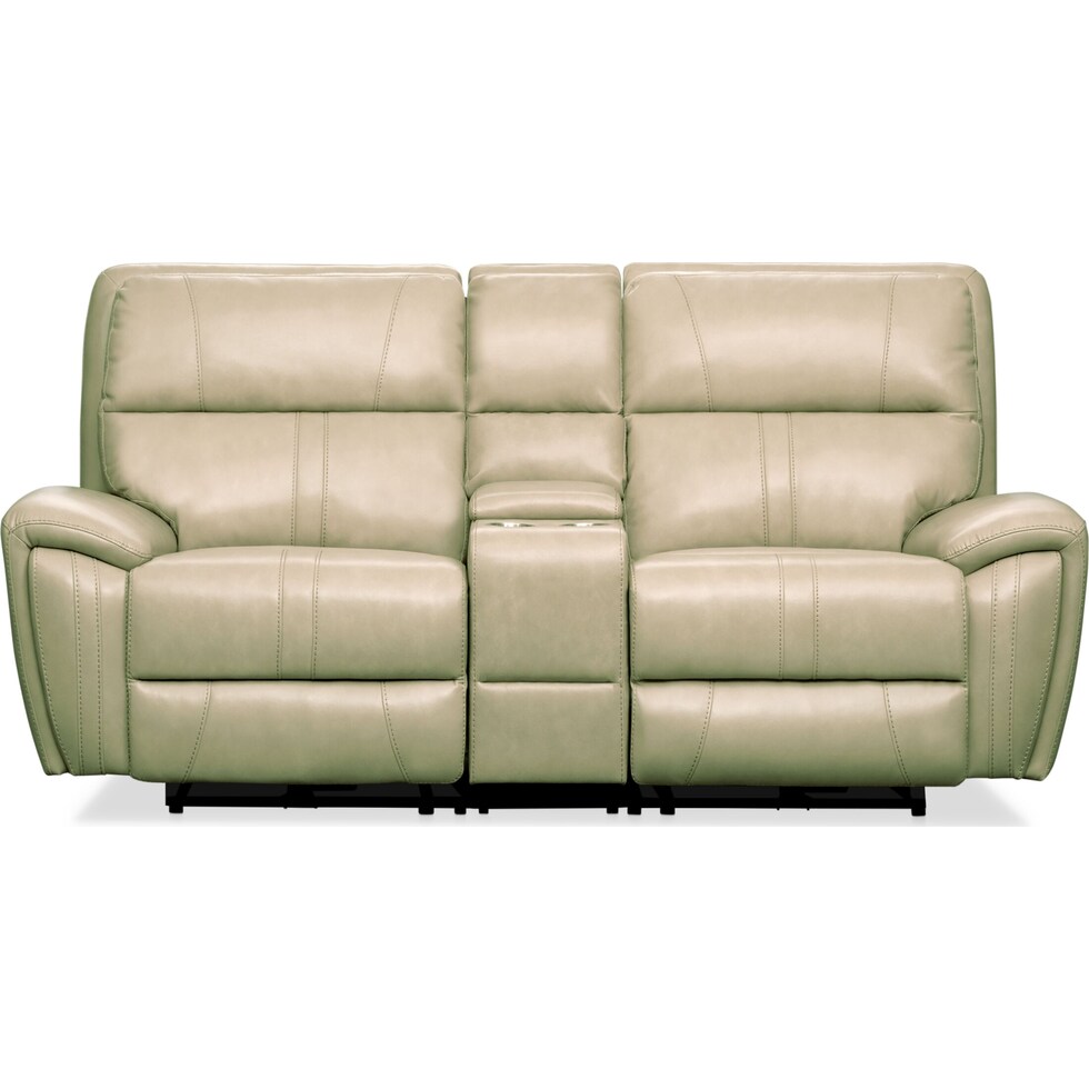 weston white power reclining loveseat   