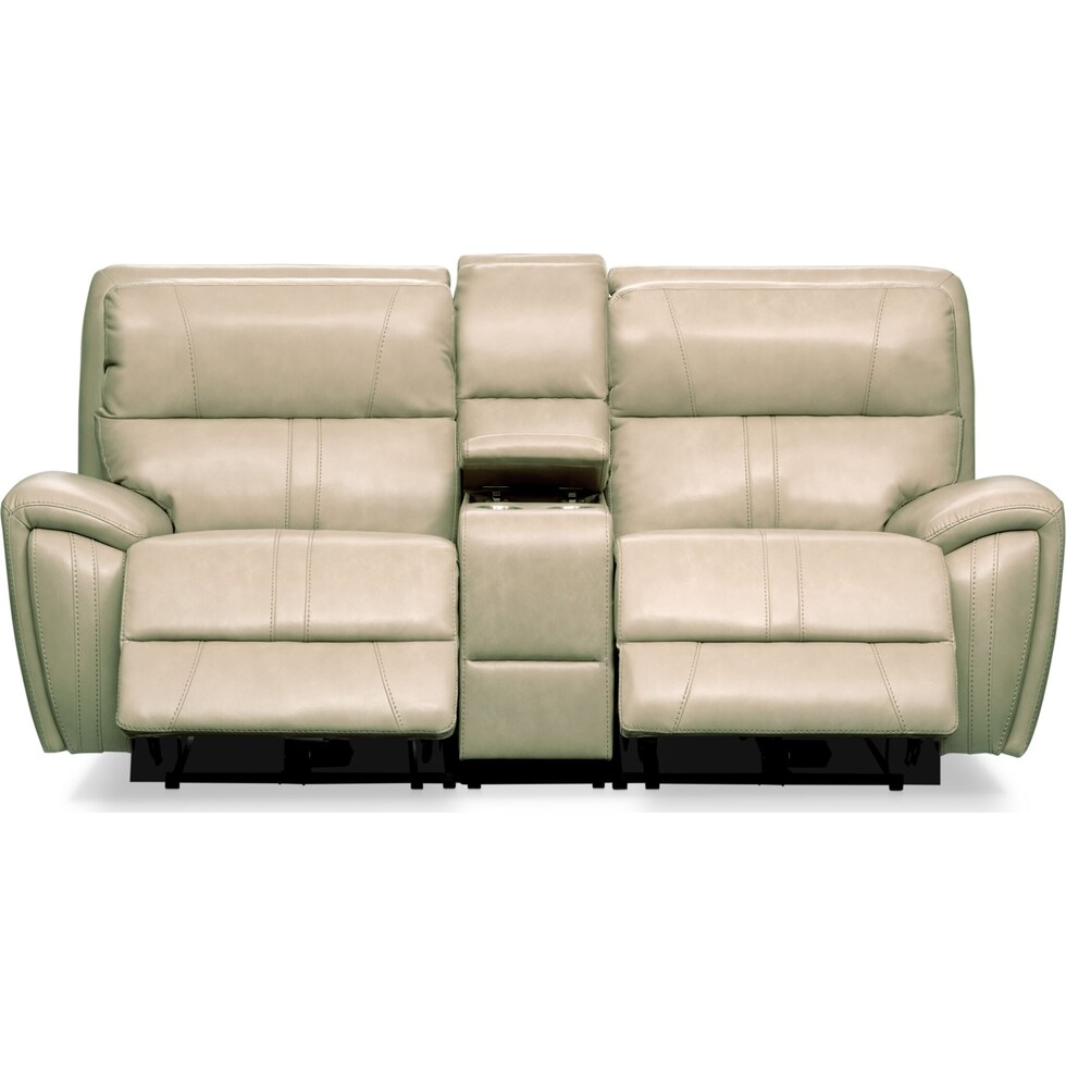 weston white power reclining loveseat   