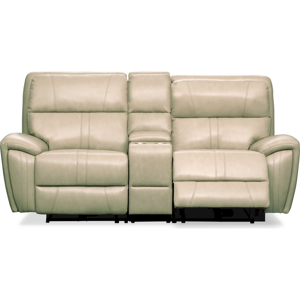 weston white power reclining loveseat   