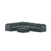 westport blue  pc sectional   