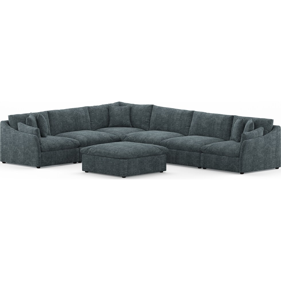 westport blue  pc sectional   