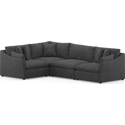 Westport Feathered Comfort 4-Piece Sectional - Curious Charcoal