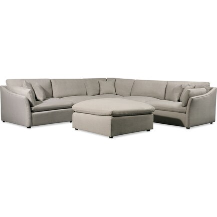 Westport Core Comfort 5-Piece Sectional with Ottoman - Nevis Graphite