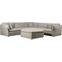 westport gray  pc sectional and ottoman   