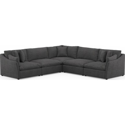 Westport Feathered Comfort 5-Piece Sectional - Curious Charcoal