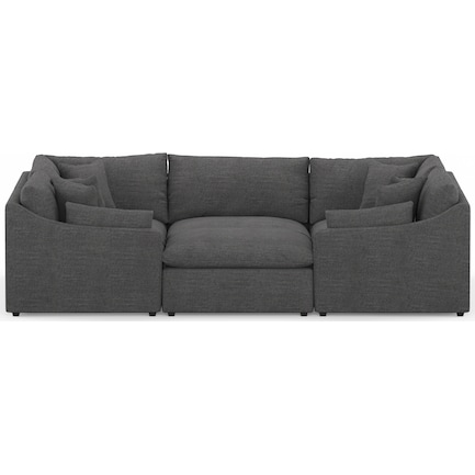 Westport Feathered Comfort 6-Piece Pit Sectional - Curious Charcoal