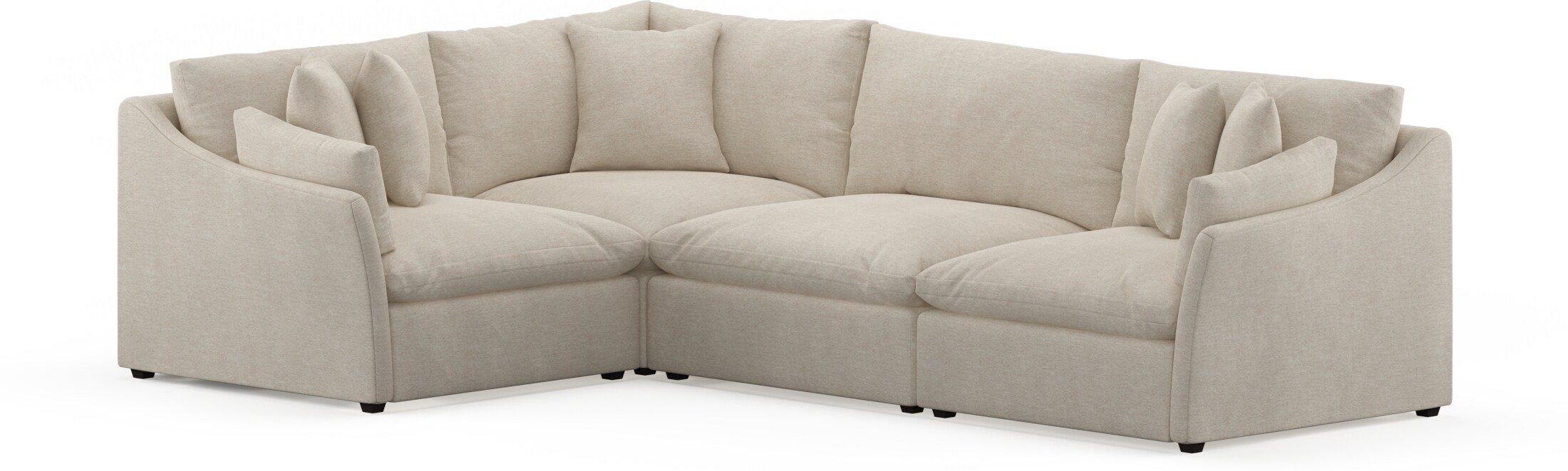 Westport Feathered Comfort Performance Fabric 4Piece Sectional