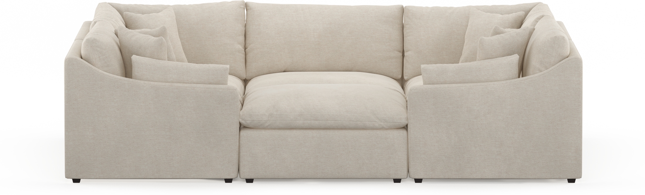 Westport Feathered Comfort Performance Fabric 6Piece Pit Sectional