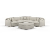 westport white  pc sectional and ottoman   