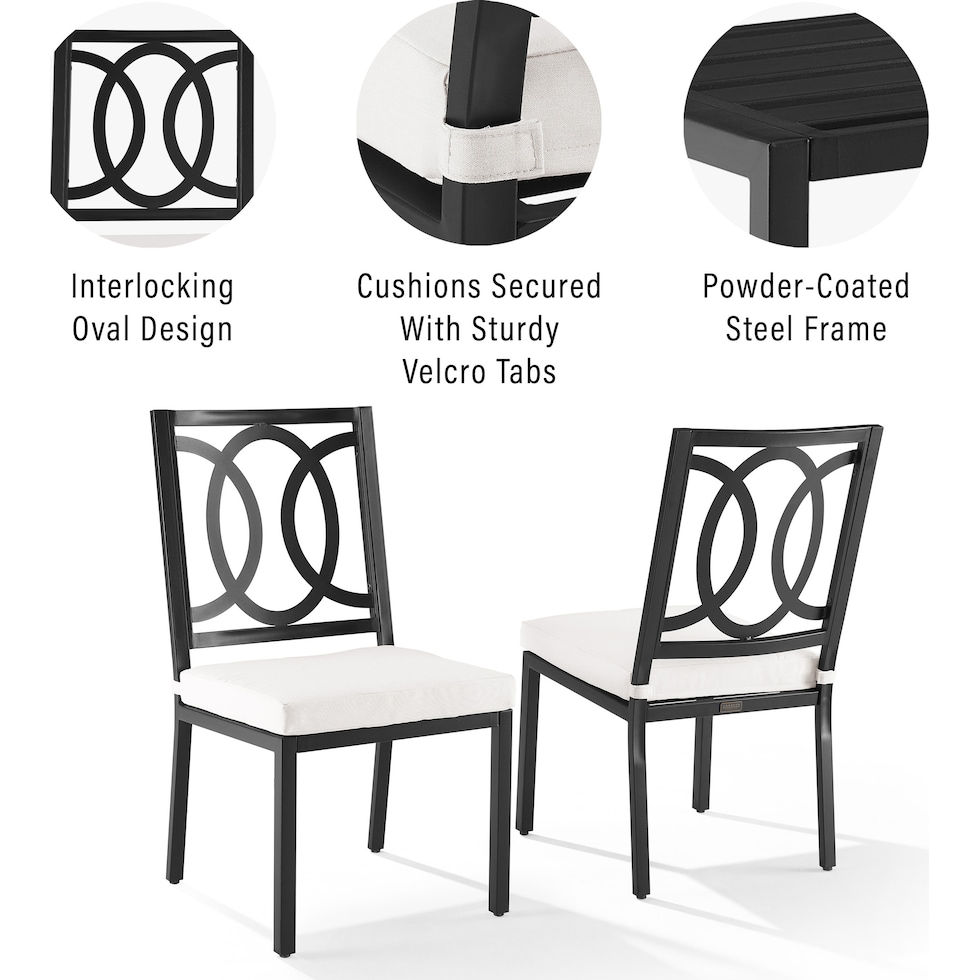 whidbey black outdoor dining chair   