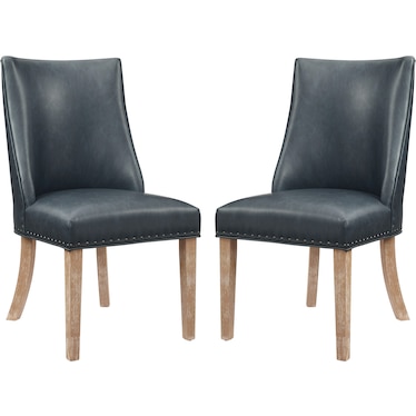 Whitaker Set of 2 Faux Leather Dining Chairs