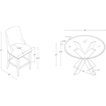 whitaker natural espresso  pc counter height dining room   