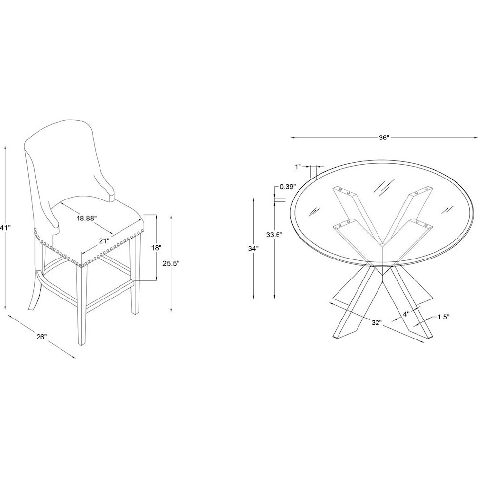 whitaker natural espresso  pc counter height dining room   