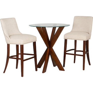 Whitaker Pub Table and 2 Upholstered Stools