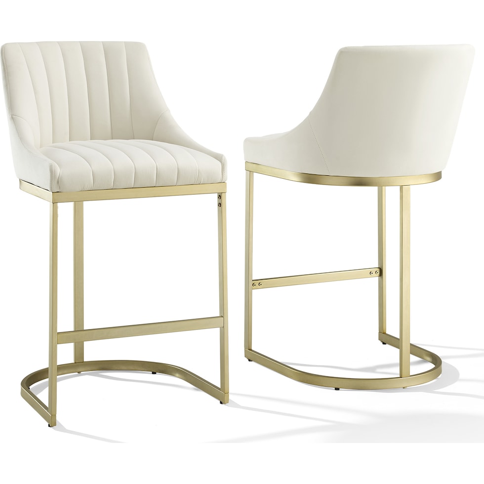 white and gold counter height stool   