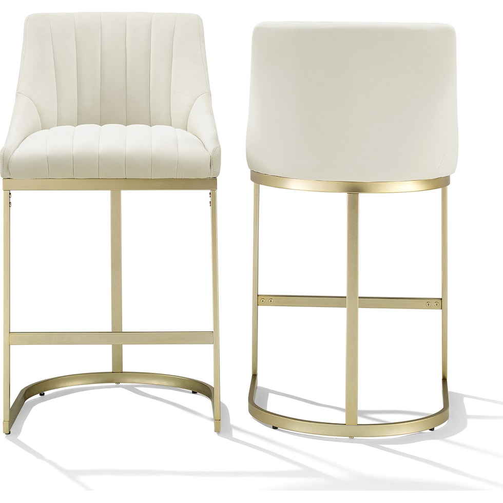 white and gold counter height stool   