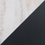 Artemis Marble Dining Table and 6 Upholstered Dining Chairs - White Marble/Black