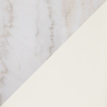 white marble white black legs swatch  