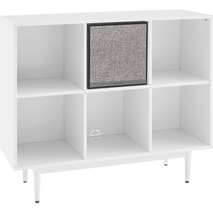 Brenton 6 Cube Bookcase With Speaker - White