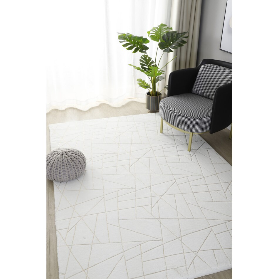 Cole Area Rug White/Gold American Signature Furniture