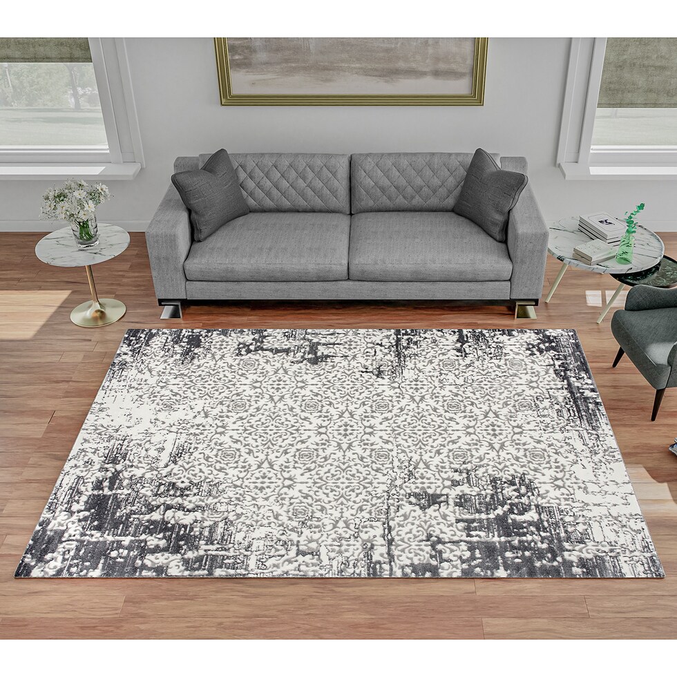 white gray area rug  x    