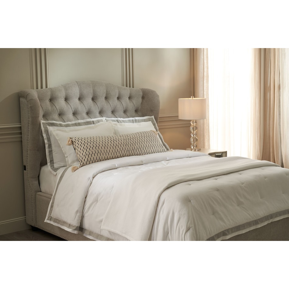 white gray queen bedding set   