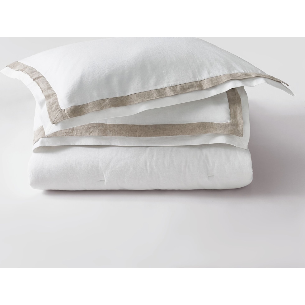 white natural queen bedding set   