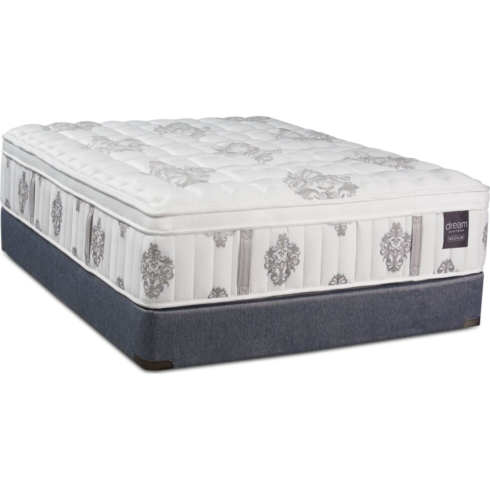 white queen mattress  low  profile split foundation set   
