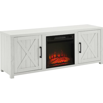 Zyla 58" TV Stand with Fireplace - White