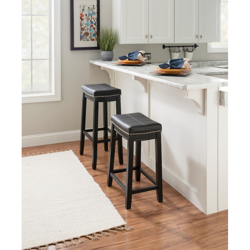 wilcox black bar stool   