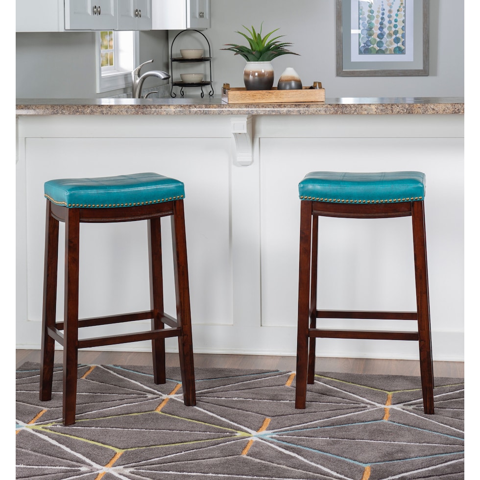 wilcox blue bar stool   