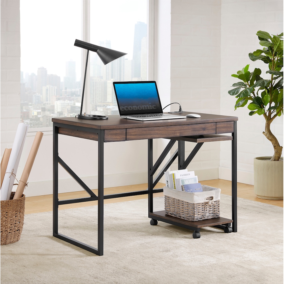 william dark brown desk   