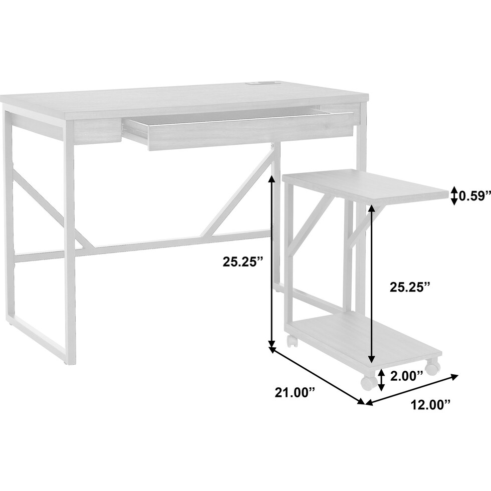 william dark brown desk   