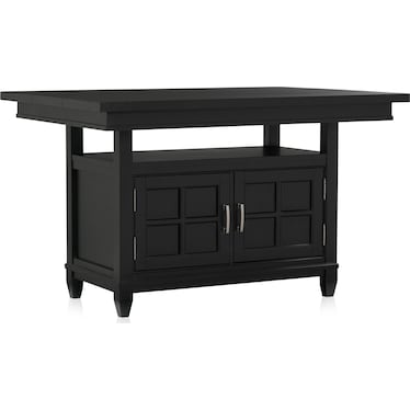 Willow Spring Extendable Kitchen Island and 4 Counter-Height Stools - Black