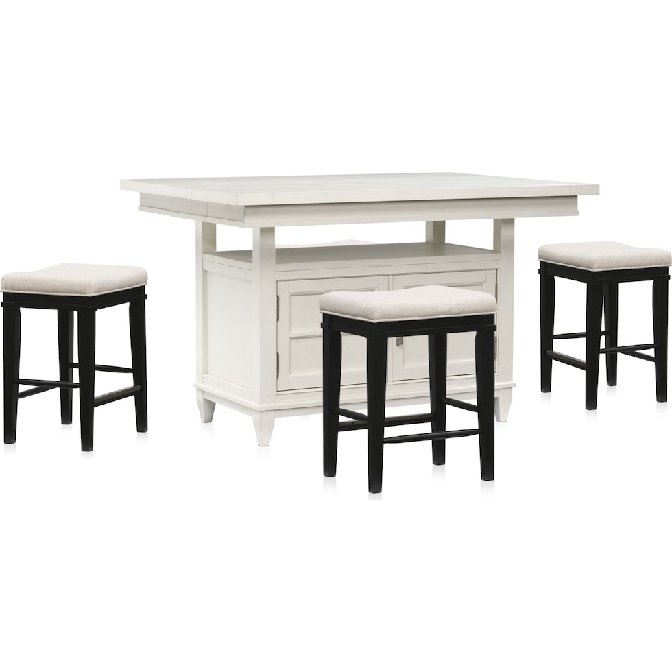 willow spring ivory black  pc counter height dining room   