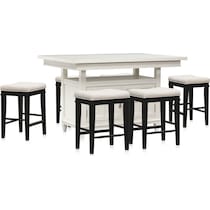 willow spring ivory black  pc counter height dining room   