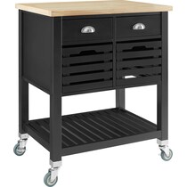 willow black kitchen cart   