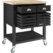 willow black kitchen cart   