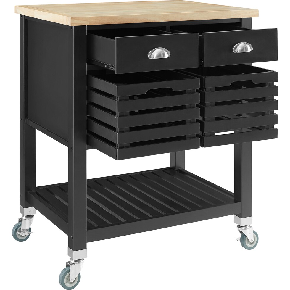 willow black kitchen cart   