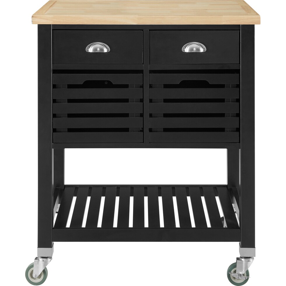 willow black kitchen cart   