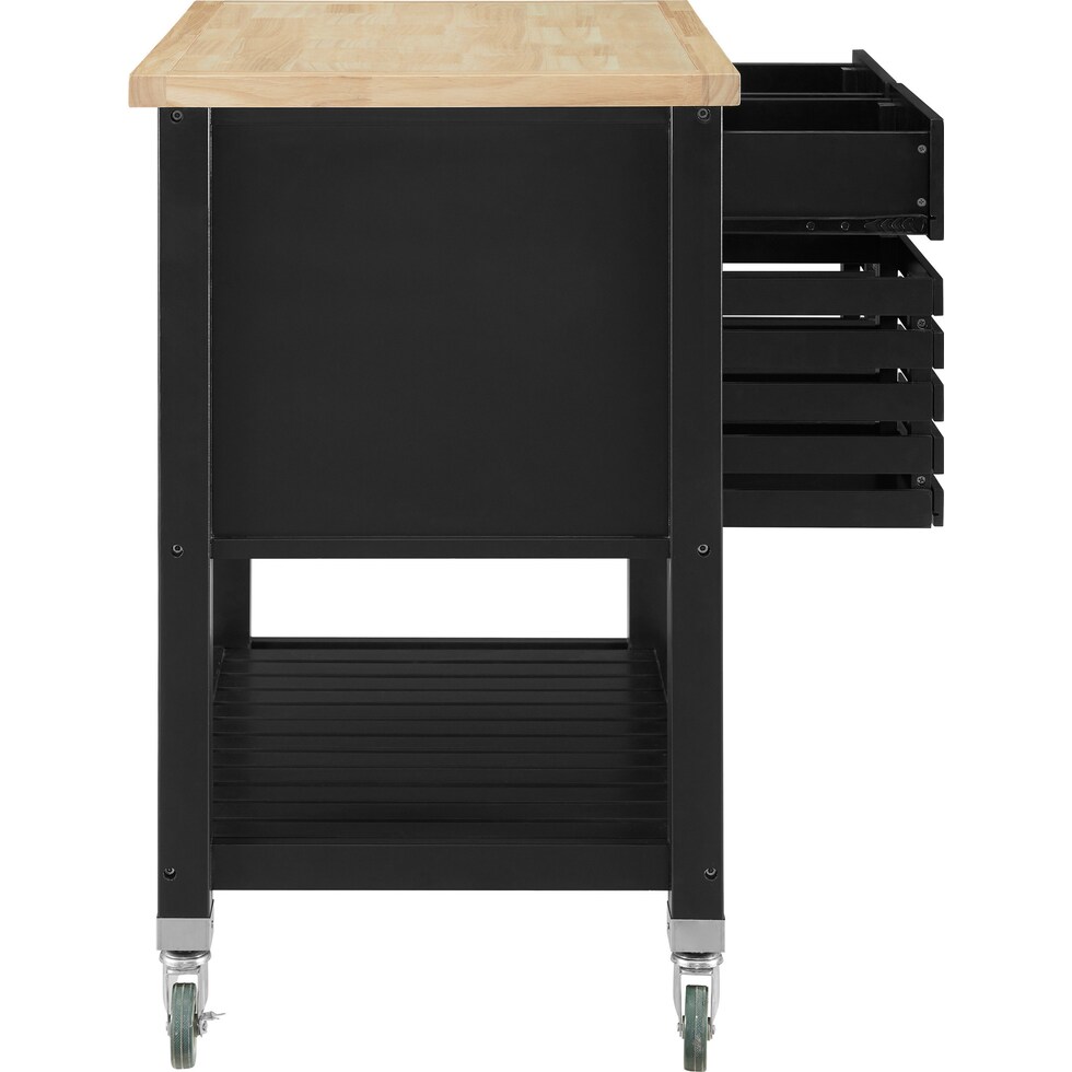 willow black kitchen cart   
