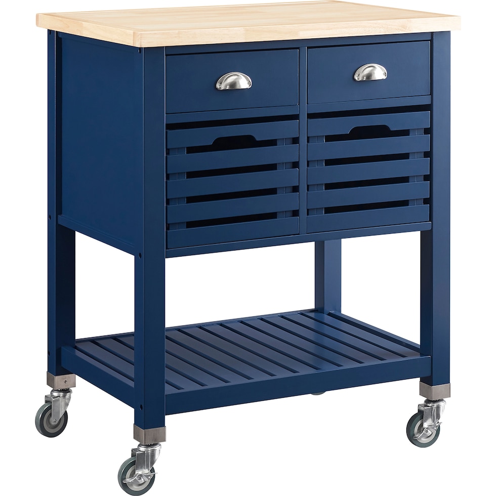 willow blue kitchen cart   