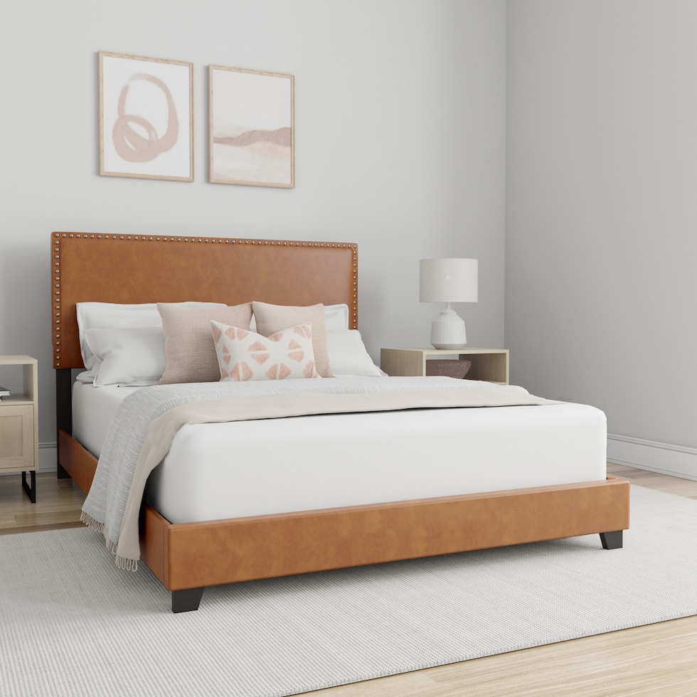 willow light brown full bed   