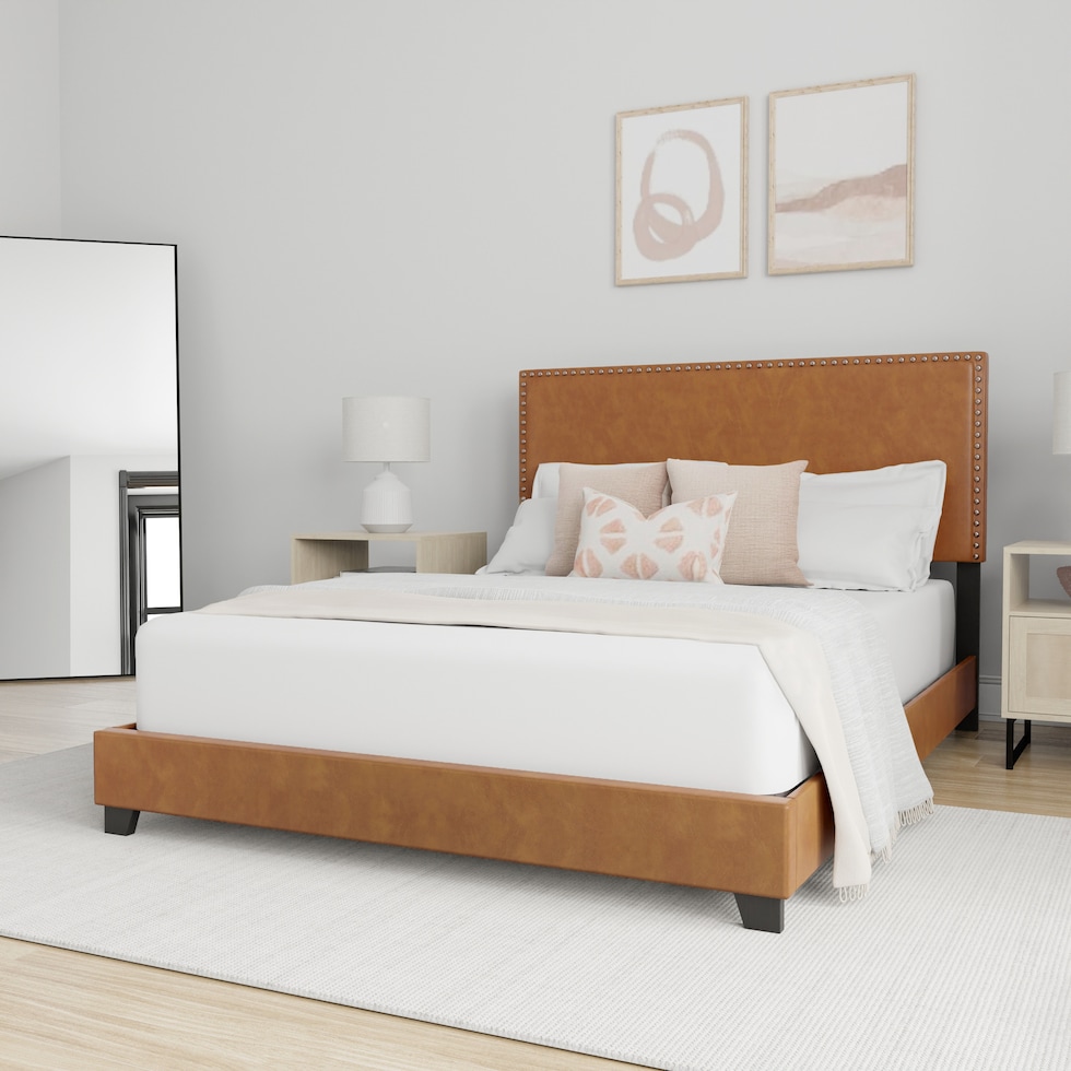 willow light brown full bed   