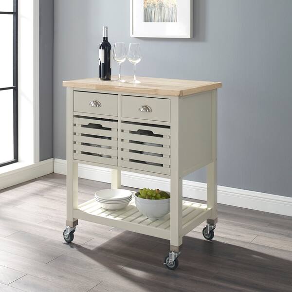 Willow Kitchen Cart White American Signature Furniture