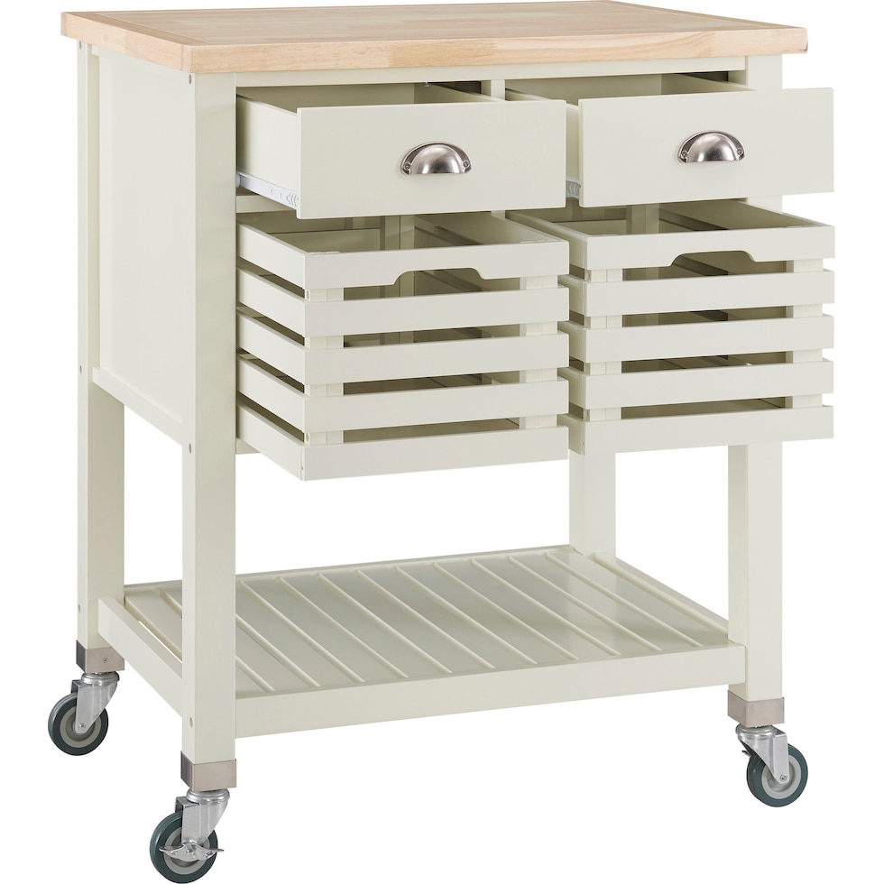 willow white kitchen cart   