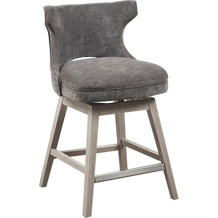 Wilma Swivel Counter-Height Stool - Dark Gray