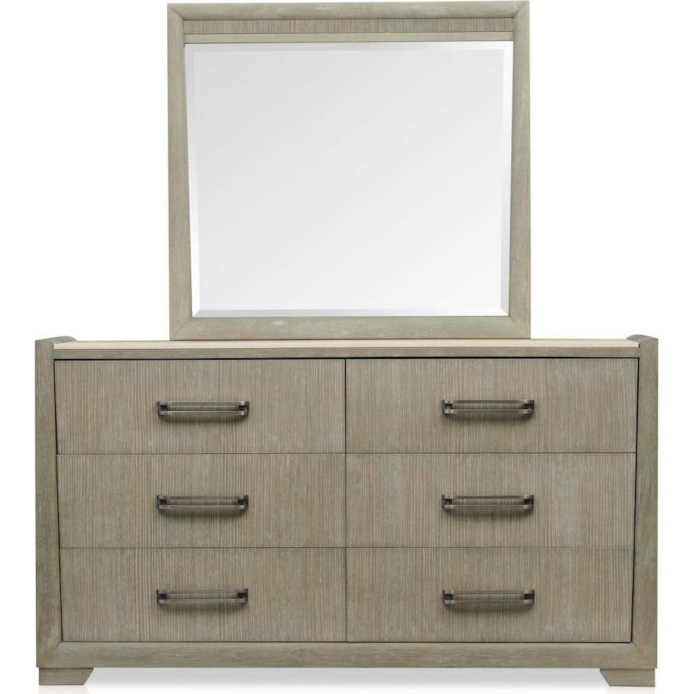 wilshire neutral dresser and mirror   