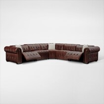 windsor park dark brown power reclining sectional   